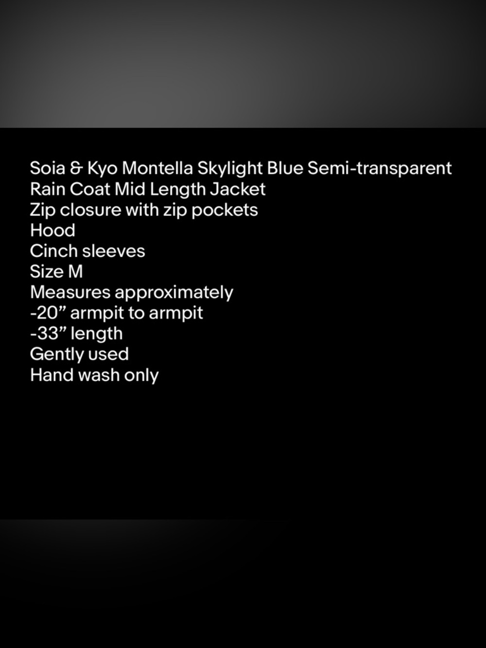 Soia & Kyo Montella Mid Length Blue Rain Jacket- M - Picture 12 of 12